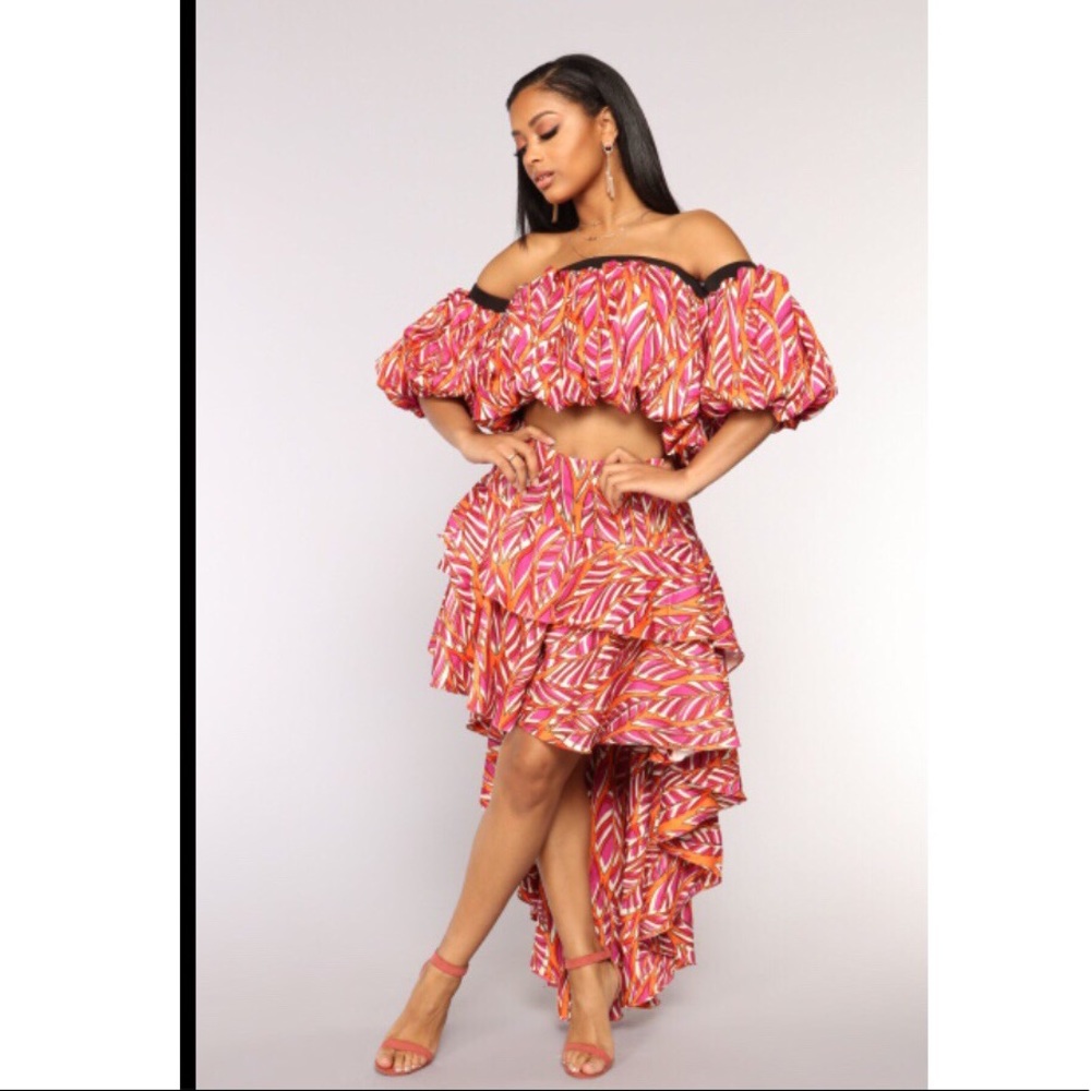 CQ by CQ 2pc Off Shoulder Top & Ruffle Skirt Sz: M